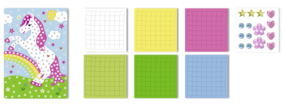 Mosaique en caoutchouc celluaire - Licorne